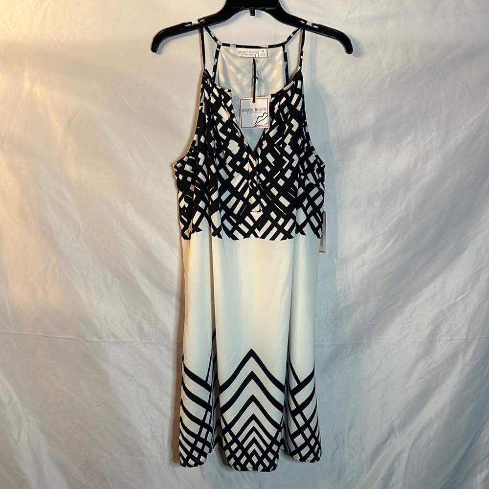 Bisou Bisou Black & Cream Sleeveless Dress 12